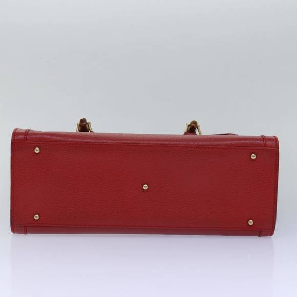 GUCCI Bamboo Hand Bag Leather Red 002 1186 0260 Auth ep4665 - Picture 5 of 16